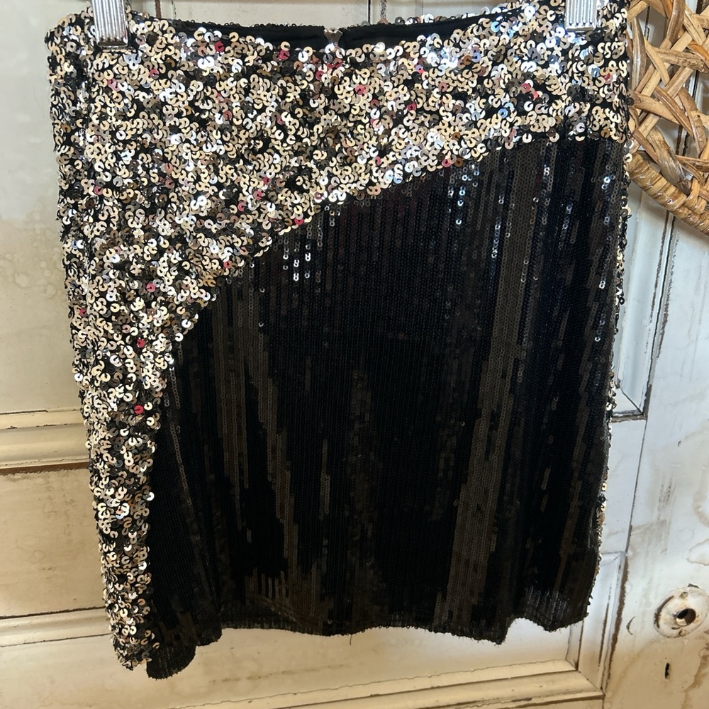 Promesa Sparkling Black and Silver Mini Skirt